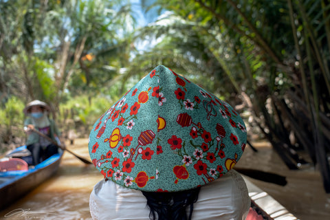 Vietnam Mekong river Ben Tre Flower hat