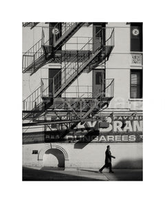 Fire escape and man