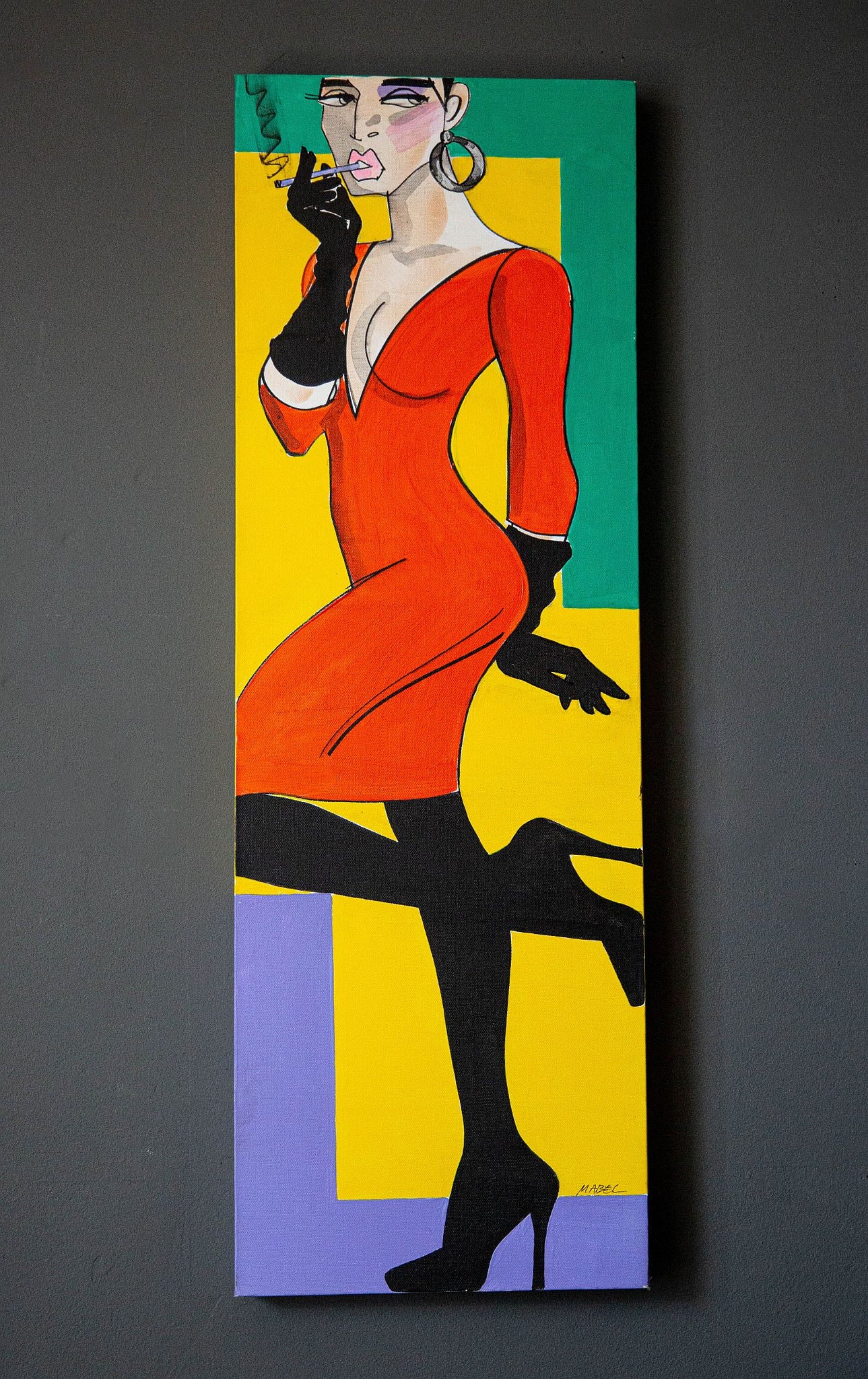 Vamp in red  (30 cm x 90 cm)